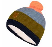 Trollkids - Kid's Gryllefjord Bobble Cap - Bonnet - 48-52 cm - 2-5 Years - spruce green / shadow blue / vivid orange / navy