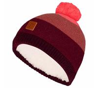Trollkids - Kid's Gryllefjord Bobble Cap - Bonnet - 48-52 cm - 2-5 Years - deep ruby / frozen berry / pink salmon