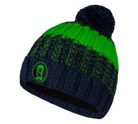 Trollkids - Kid's Troll Bobble Cap - Bonnet - 52-56 cm - 6-12 Years - navy / bright green