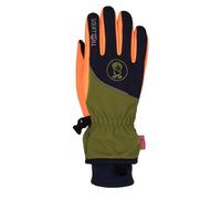 Trollkids - Kid's Trolltunga Glove - Gants - 6 - 11-12 Years - spruce green / black / vivid orange