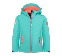 Trollkids - Girl's Trollfjord Jacket - Veste softshell - 140 - aqua haze / harbor blue / mellow peach