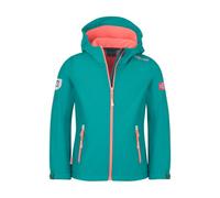 Trollkids - Girl's Trollfjord Jacket - Veste softshell - 98 - ocean green / coral pink / midnight petrol