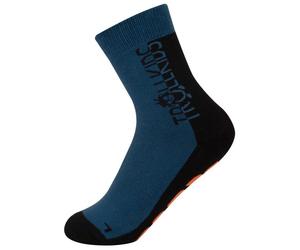 Trollkids - Kid's Anti Slip Socks - Chaussons de chalet - EU 23-26 - nordic blue / black / flame orange