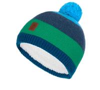 Trollkids - Kid's Gryllefjord Bobble Cap - Bonnet - 52-56 cm - 6-12 Years - fresh green / mystic blue