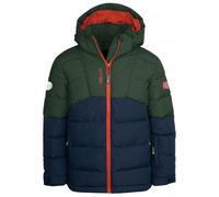 Trollkids - Kid's Gryllefjord Jacket - Veste d'hiver - 122 - forest green / navy / flame orange