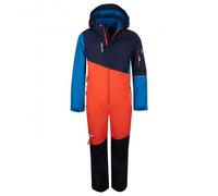 Trollkids - Kid's Hallingdal Snowsuit - Combinaison - 98 - flame orange / medium blue / navy