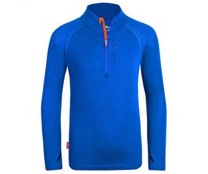 Trollkids - Kid's Lofoten Half Zip - Haut en mérinos - 92 - azure blue / flame orange