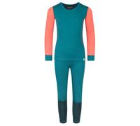 Trollkids - Kid's Merino Baselayer Set II - Sous-vêtement mérinos - 176 - ocean green / midnight petrol / coral pink