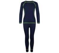 Trollkids - Kid's Merino Baselayer Set - Sous-vêtement mérinos - 140 - navy / viper green