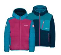 Trollkids - Kid's Sandvika Turnover Jacket - Veste polaire - 92 - bright berry / dark turquoise / madeira blue