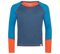 Trollkids - Kid's Seiland Longsleeve - T-shirt technique - 152 - mystic blue / summernight blue / red clay