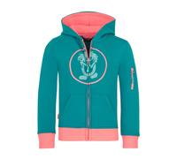 Trollkids - Kids Sortland Jacket - Sweat à capuche - 128 - ocean green / coral pink / dusty teal