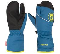 Trollkids - Kid's Troll 3 Finger Glove - Gants - 4,5 - 7-8 Years - nordic blue / glow green