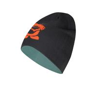 Trollkids - Kid's Troll Beanie Long - Bonnet - 52-56 cm - 6-12 Years - black / stormy blue / flame orange