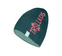 Trollkids - Kid's Troll Beanie Long - Bonnet - 52-56 cm - 6-12 Years - dusty teal / midnight petrol / coral pink