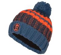 Trollkids - Kid's Troll Bobble Cap - Bonnet - 52-56 cm - 6-12 Years - nordic blue / mystic blue / flame orange