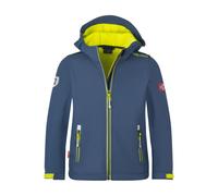 Trollkids - Kid's Trollfjord Jacket - Veste softshell - 128 - mystic blue / glow green