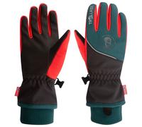 Trollkids - Kid's Trolltunga Glove - Gants - 5 - 9-10 Years - chili red / midnight petrol / black