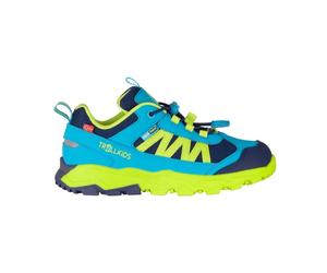 Trollkids - Kid's Tronfjell Hiker Low - Chaussures multisports - EU 37 - pool blue / dark indigo / spring leaf