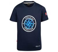 Trollkids - Kid's Windrose T - T-shirt - 104 - navy / cloudy grey