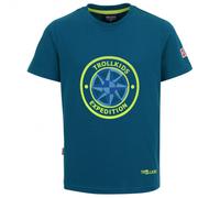 Trollkids - Kid's Windrose T - T-shirt - 98 - petrol / lime