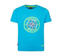 Trollkids - Kid's Windrose T - T-shirt - 98 - pool blue / wild lime