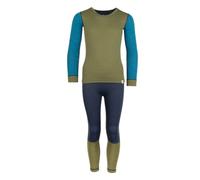 Trollkids - Merino Baselayer Set II - Sous-vêtement thermique enfant Pine Green / Dark Marine Blue - Taille de l'enfant 152 cm