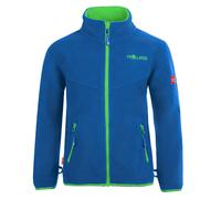 Trollkids - Oppdal Jacket XT - Polaire enfant Medium Blue / Bright Green - Taille de l'enfant 128 cm