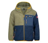 Trollkids - Aurlandsfjord Jacket - Polaire enfant Moss / Mystic Blue / Golden Yellow - Taille de l'enfant 104 cm