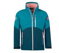 Trollkids - Girl's Balestrand Jacket - Veste softshell - 128 - harbor blue / madeira blue / peony rose