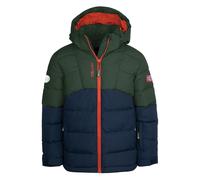 Trollkids - Kid's Gryllefjord Jacket - Veste d'hiver - 140 - forest green / navy / flame orange