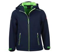 Trollkids Veste softshell Trollfjord pour enfant, Bleu marine/vert, 140