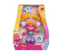 Trolls DJ Suki Cheveux Colores 23cm Accessoire de Coiffure et Peigne - Set Figurine Dessin Anime avec 1 Carte Tigre