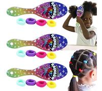 Trolls Lot de 30 brosses à cheveux avec chouchous - Brosse à cheveux en plastique et petits élastiques à cheveux élastiques pour cheveux extensibles et résistants, supports confortables pour queue de