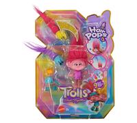 Mattel Figurine Trolls 3 Poppy Hair Pops – Vêtements amovibles, 2 Hair Pops, HNF10
