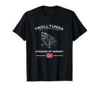 Trolltunga Falaises Lake Ringedalsvatnet Norvège Drapeau norvégien T-Shirt