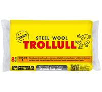 TROLLULL Laine d'acier | Laine métallique moyenne 1, peut être utilisée pour poncer le bois, enlever la vieille peinture et vernis des meubles anciens, et nettoyer les sols en caoutchouc dur, 8