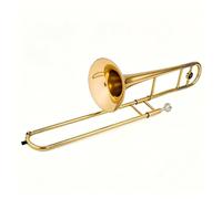 Trombone Alto en laque dorée, Instrument en laiton mi-plat, trombone débutant avec sac de protection