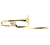 Trombone Basse Lechgold BP-18L Laiton, Modèle: BP-18L, Accordage: Bb/F/Gb/D | Avec pistons quart et tierce, Pistons inline avec articulations Minibal, Diamètre pavillon: 241 mm, Perçage: 14, 28 mm, 6 kg