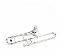 Trombone en laiton for débutant, Instrument de musique Alto mi-plat, Trombone plaqué argent avec sac de protection