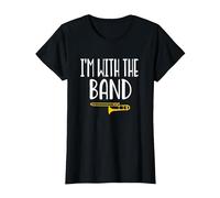 Trombone Fanfare Orchestre Musique Musicien Jazz Blues T-Shirt, Femme, Noir, XS