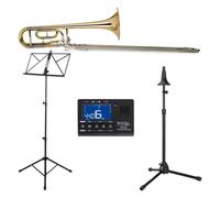 Trombone Instruemt a Vent Cuivre Tenor Set Support Pupitre Etui Metronome Embout