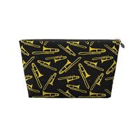 Trombone Noir et Jaune, Trousse de Toilette Trousse de Maquillage Sac à cosmétiques Trousse de Toilette de Voyage Portable