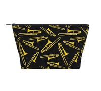 Trombone Noir et Jaune, Trousse de Toilette Trousse de Maquillage Sac à cosmétiques Trousse de Toilette de Voyage Portable