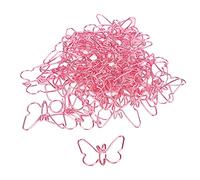 Trombone papillons roses, jolis trombones en métal, design innovant en forme de papillons avec placage de couleur, 50 trombones en fer légers pour l'organisation du bureau, de la