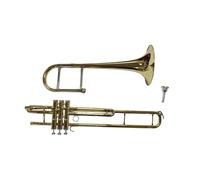 Trombone Professionnel Trombone À Manchon Coulissant Et Piston En Forme De Cloche Laiton Laqué Doré