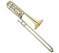 Trombone Professionnel Trombone Ténor À Double Perce Sib Fa Finition Dorée Laquée De Qualité Professionnelle Pour Orchestres Dharmonie