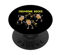 Trombone Rocks Instrument de Musique Amusant PopSockets PopGrip Adhésif
