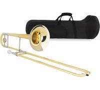 Trombone Ténor Classic Cantabile TP-42 - Accordage Bb - Laiton - Coulisse Intérieure en Maillechort - incl. Étui, Embouchure et Chiffon de Nettoyage