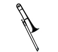 Trombone Trombone en plastique ABS instrument en laiton en si bémol idéal pour les débutants(Black Plated)